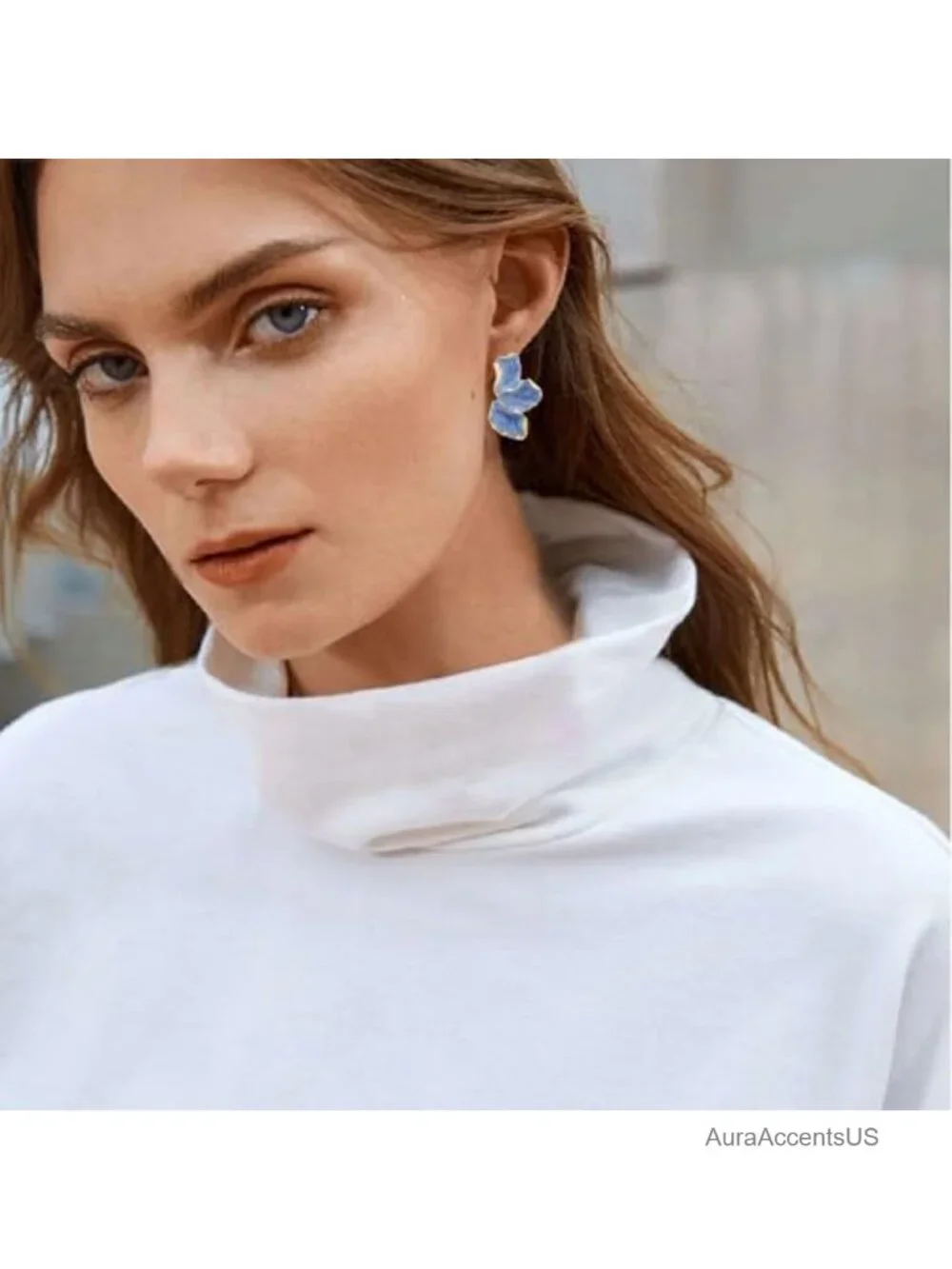 Irregular Petal Flower Dangle Earrings Bohemian Statement Jewelry for Women